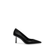 Zwarte leren stilettohakpomp Steve Madden , Black , Dames