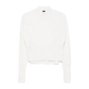 Witte Wol-Kasjmier Trui met Mock Hals Pinko , White , Dames