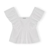 Mouwloze Top Ganni , White , Dames