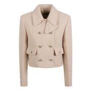 Boucle Double Breasted Chasseur Jas Tom Ford , Beige , Dames