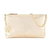 Charms Logo Schoudertas Rits Sluiting Armani Exchange , Beige , Dames