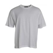 Wit Katoenen T-shirt met Ronde Hals en Korte Mouwen Dolce & Gabbana , ...