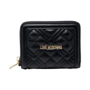 Zwarte Portemonnee met Logo Letters Love Moschino , Black , Dames