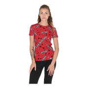 Rode Nylon Spandex T-shirt Love Moschino , Red , Dames