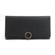 Pre-owned Leather wallets Bvlgari Vintage , Black , Unisex