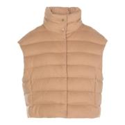 Gewatteerde Kameel Vest met Hoge Hals Herno , Brown , Dames