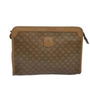 Pre-owned Canvas clutches Celine Vintage , Beige , Dames