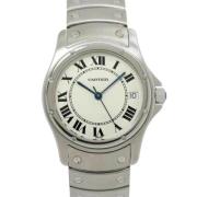 Pre-owned Stainless Steel watches Cartier Vintage , White , Heren