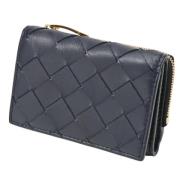 Pre-owned Leather wallets Bottega Veneta Vintage , Blue , Dames