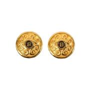 Pre-owned Fabric earrings Fendi Vintage , Yellow , Dames