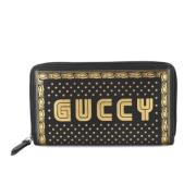 Pre-owned Leather wallets Gucci Vintage , Black , Dames