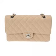 Pre-owned Leather chanel-bags Chanel Vintage , Beige , Dames