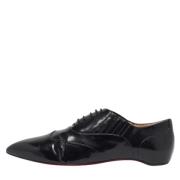 Pre-owned Leather flats Christian Louboutin Pre-owned , Black , Dames