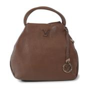 Bruine leren handtas met Italiaans detail 19v69 Italia , Brown , Dames