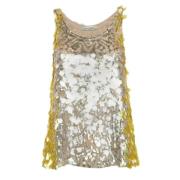 Pre-owned Silk tops Valentino Vintage , Yellow , Dames