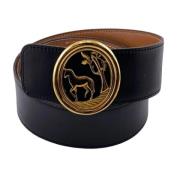 Pre-owned Leather belts Hermès Vintage , Black , Dames