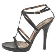 Pre-owned Leather sandals Dolce & Gabbana Pre-owned , Black , Dames