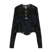 Blauwe Top met ***cv Versace Jeans Couture , Blue , Dames