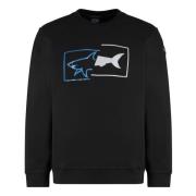 Reflecterende Crew-neck Katoenen Sweatshirt Paul & Shark , Black , Her...