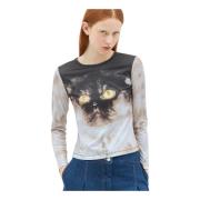 Grafische Print Crewneck Jersey Top Chopova Lowena , Multicolor , Dame...