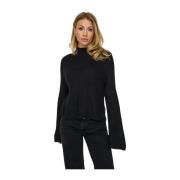 Trui met hoge hals en mouwspleet Jacqueline de Yong , Black , Dames