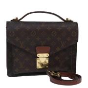 Pre-owned Canvas handbags Louis Vuitton Vintage , Brown , Dames