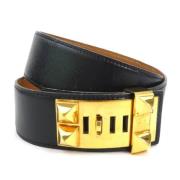 Pre-owned Leather belts Hermès Vintage , Black , Dames