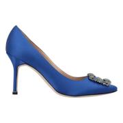 Fabric heels Manolo Blahnik , Blue , Dames