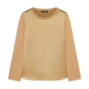 Viscose T-shirt Elena Mirò , Brown , Dames