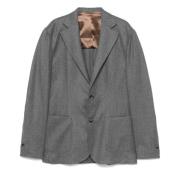 Italiaanse Wollen Blazer Jas Barba , Gray , Heren