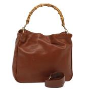 Pre-owned Leather gucci-bags Gucci Vintage , Brown , Dames