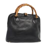 Pre-owned Leather handbags Gucci Vintage , Black , Dames