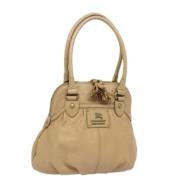 Pre-owned Leather handbags Burberry Vintage , Beige , Dames