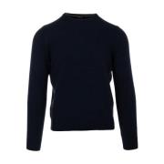 Blauwe Sweater Paricollo Stijl Gran Sasso , Blue , Heren