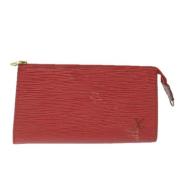 Pre-owned Leather pouches Louis Vuitton Vintage , Red , Dames