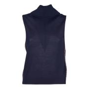 Blauw Gestreepte Zijden Hoge Kraag Top PS By Paul Smith , Blue , Dames