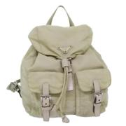 Pre-owned Nylon backpacks Prada Vintage , Beige , Dames