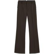 Bruine Flare Broek Wijde Pijpen Ami Paris , Brown , Dames