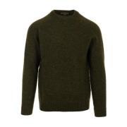 Militaire Crew Neck Jumper Sweaters Irish Crone , Green , Heren