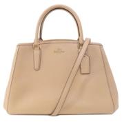 Pre-owned Leather handbags Coach Pre-owned , Beige , Dames