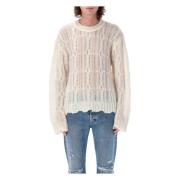 Fijne Distress Cream Gebreide kleding Aw24 Séfr , Beige , Heren