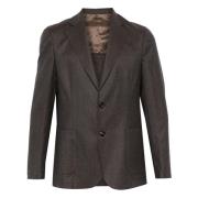 Italiaanse Wol Blazer Jas Barba , Brown , Heren