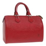 Pre-owned Leather handbags Louis Vuitton Vintage , Red , Dames