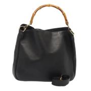 Pre-owned Leather handbags Gucci Vintage , Black , Dames