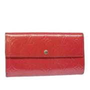 Pre-owned Leather wallets Louis Vuitton Vintage , Red , Dames