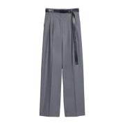 Wollen gabardine broek Max Mara Studio , Gray , Dames