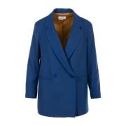 Heldere Blauwe Eenvoudige Jas NIU , Blue , Dames