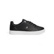 Zwarte leren sneakers Tommy Hilfiger , Black , Dames