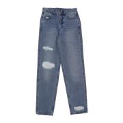 Versleten Denim Baggy Jeans Blauw Indigo Karl Kani , Blue , Heren