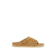 Zürich Smalle Pasvorm Suède Leren Slippers Birkenstock , Beige , Heren